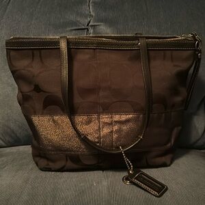Coach purse, black and silver, used once, no callouts! EUC NWOT
